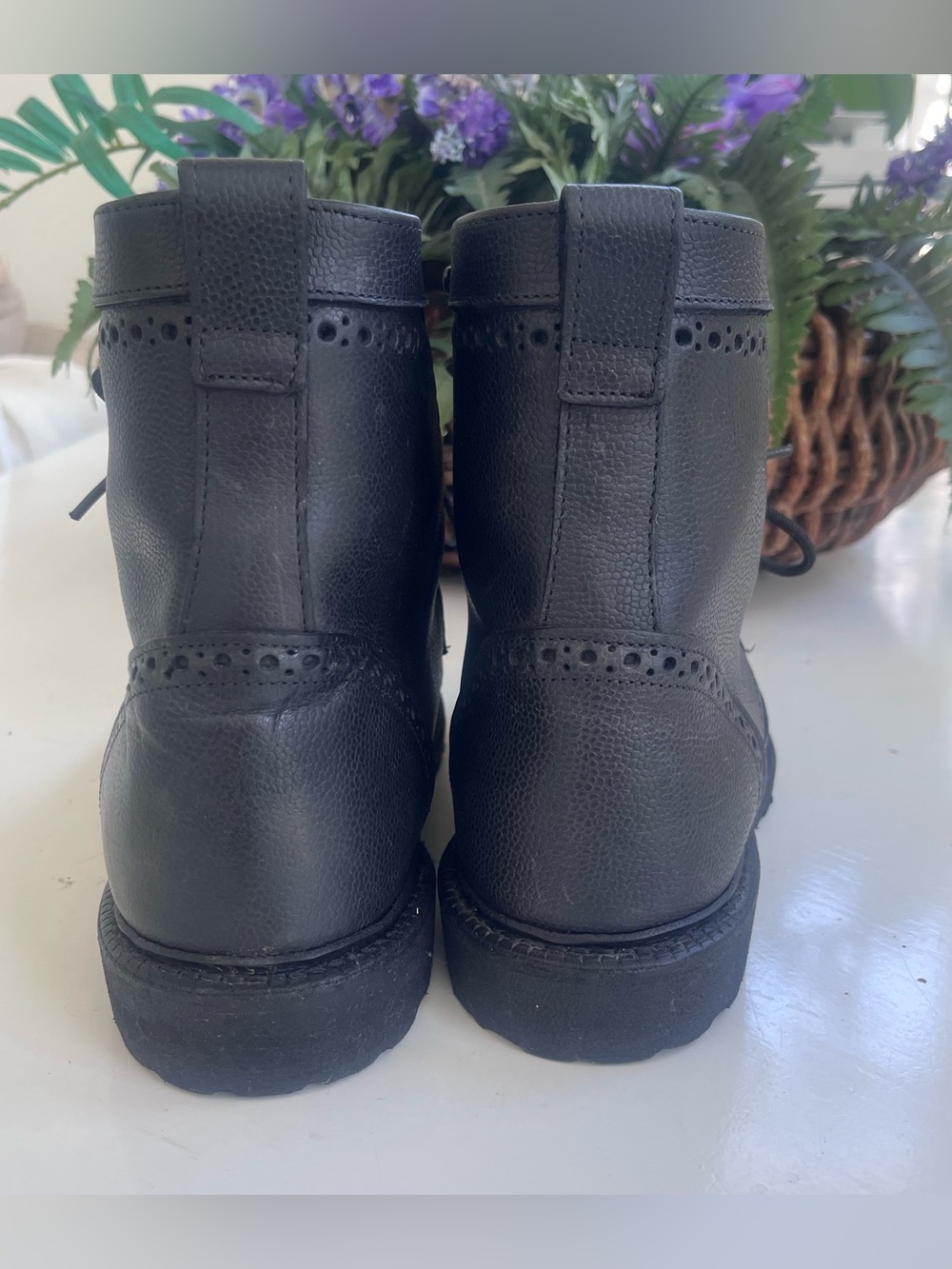 Allen Edmonds Handcrafted USA 10.5 (3 E) Black Leather Wingtip Dress Boot $400 - Picture 8 of 16
